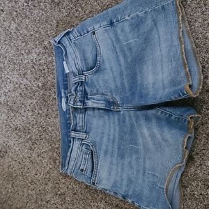 Light wash denim shorts
